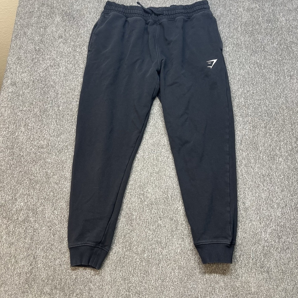 Men's Gymshark Crest Sweatpant Jogger XL Blue Workout Drawstring Tapered‎ (051)